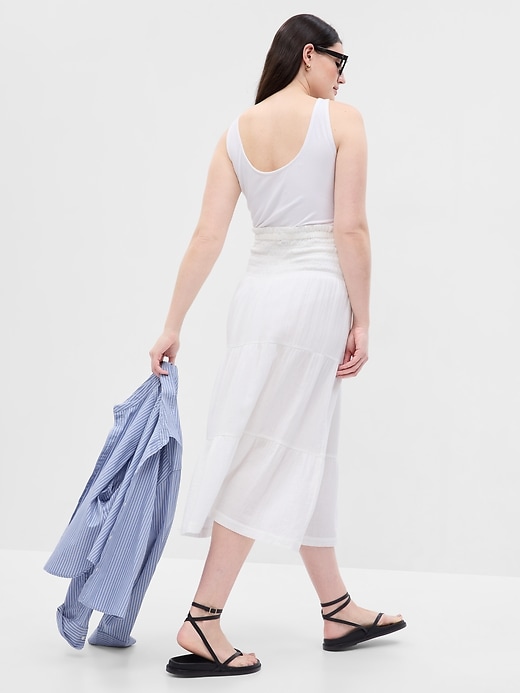 Image number 5 showing, Smocked Tiered Midi Skirt