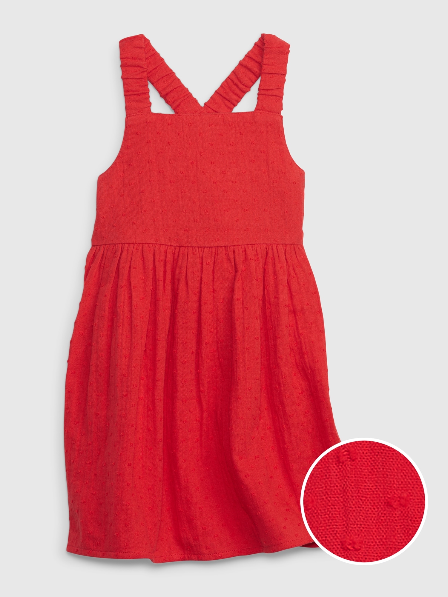 Gap Toddler Crinkle Gauze Criss-Cross Dress red. 1