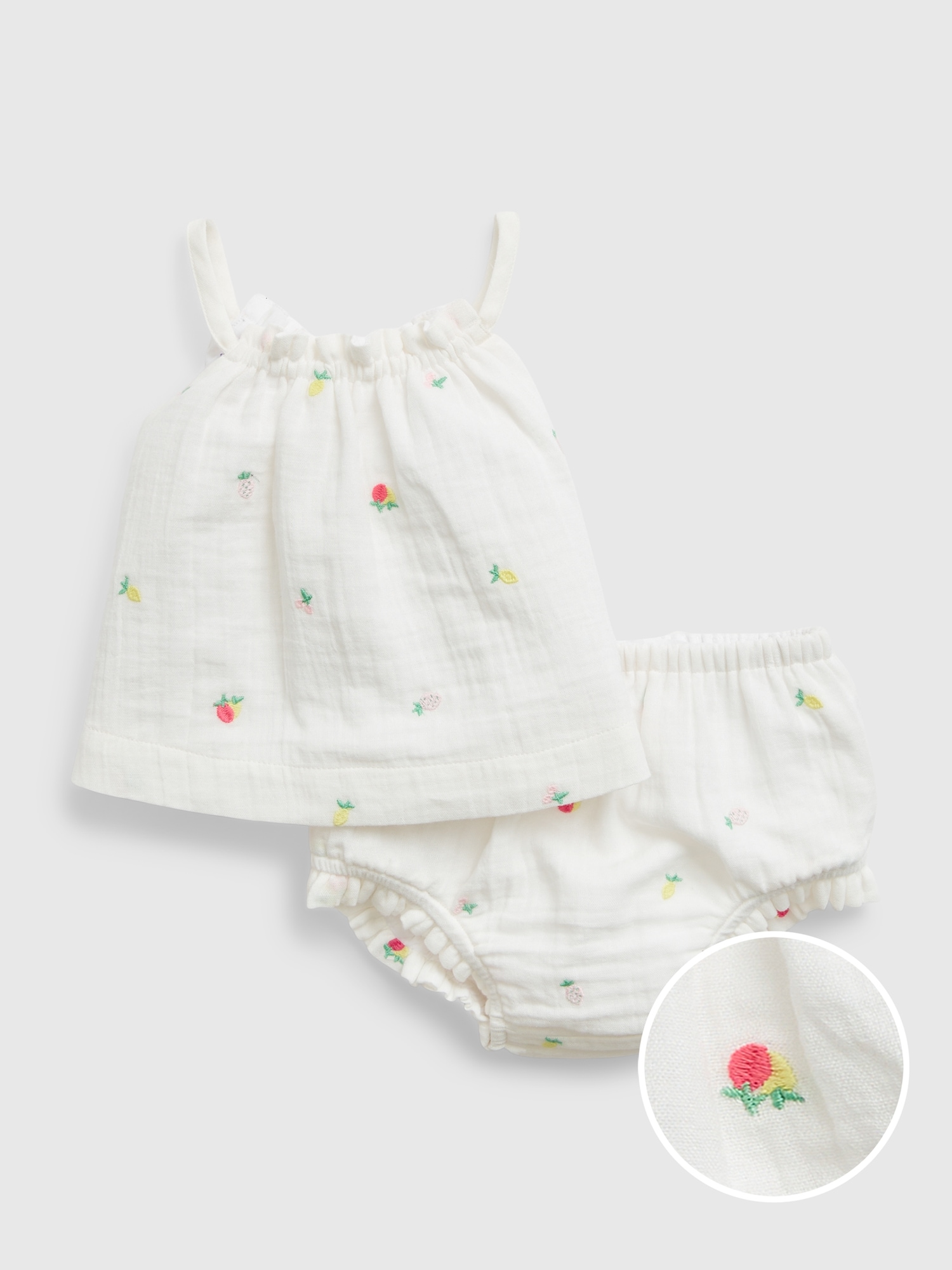 Gap Baby Crinkle Gauze Embroidered Outfit Set