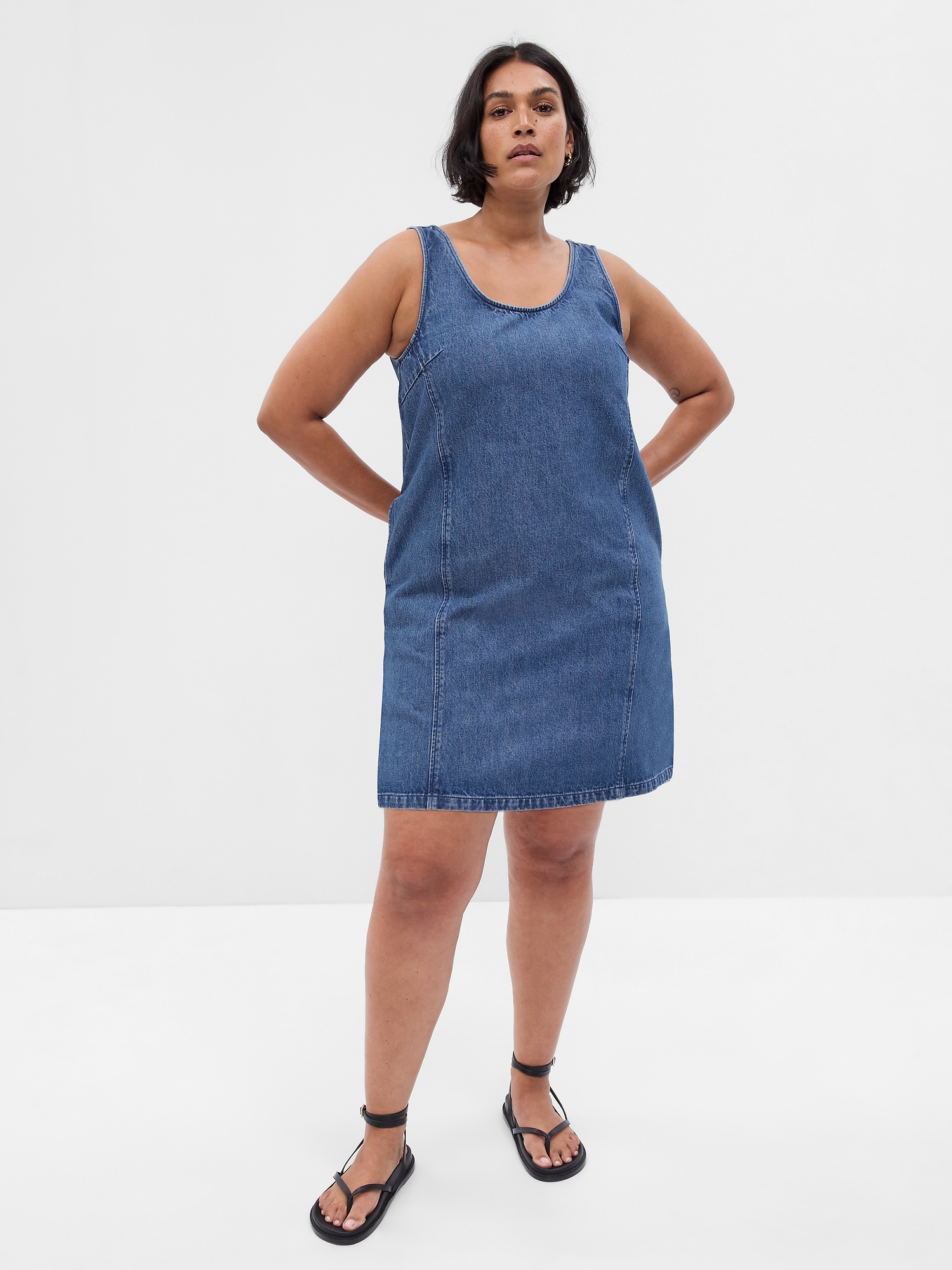 a line denim dress