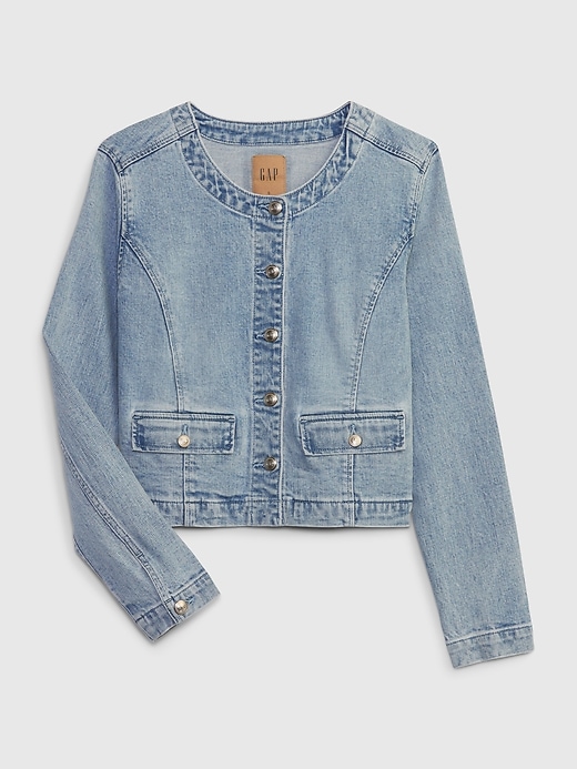 Image number 4 showing, Collarless Denim Jacket