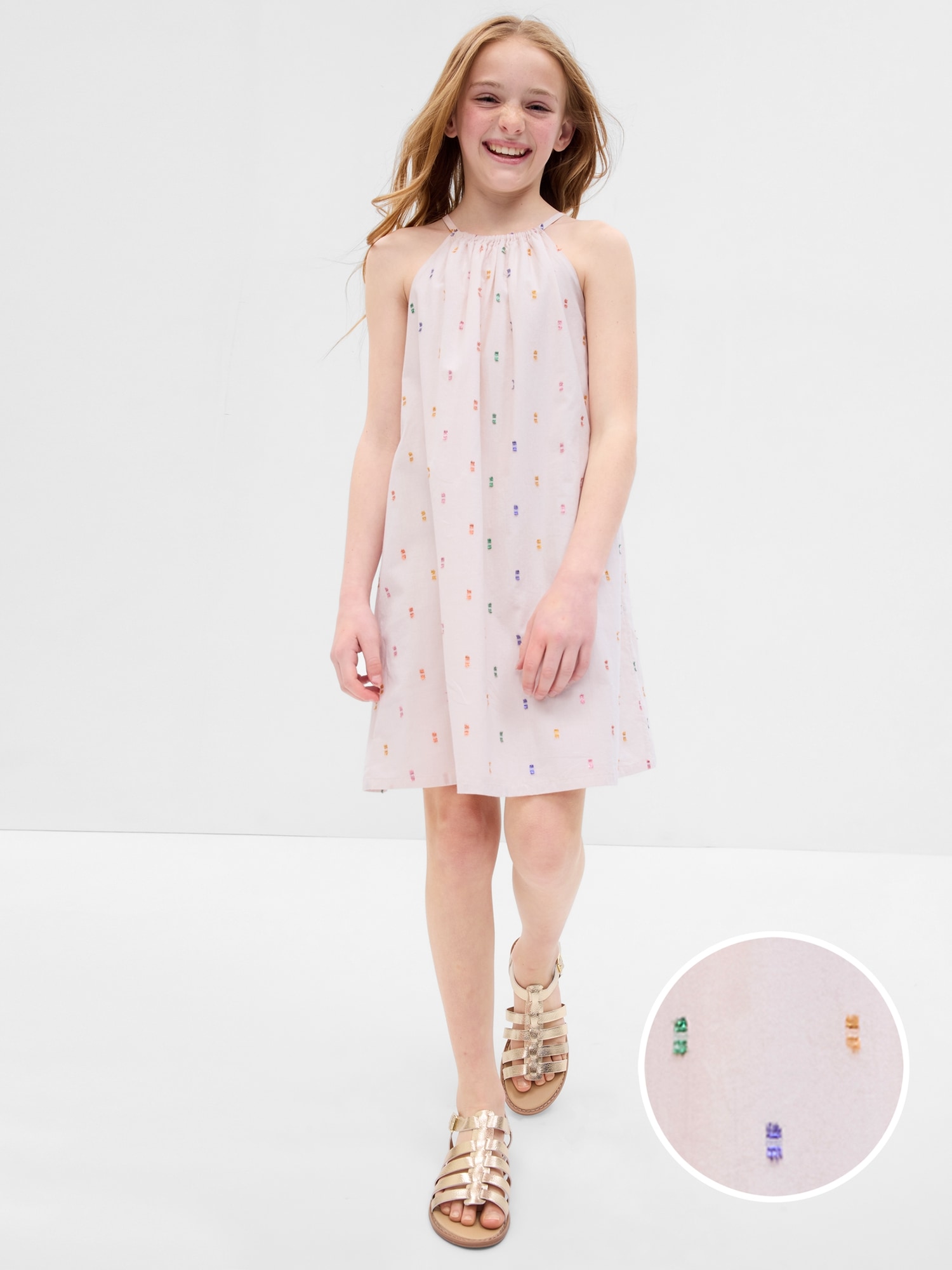 Kids Shiny Halter Dress