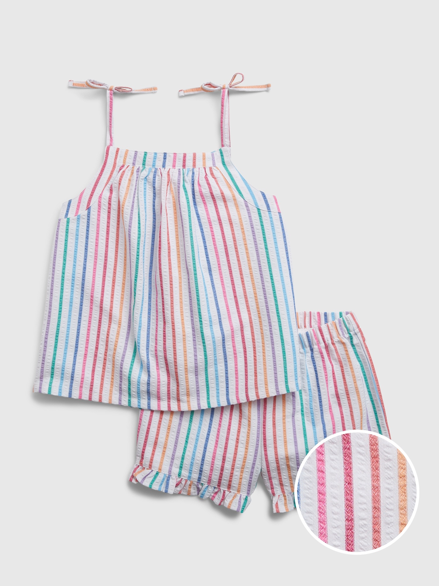 Kids Recycled Seersucker PJ Shorts Set Gap