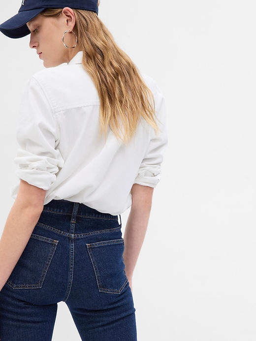 2 of 8 showing, with the color optic white of product Denim Boyfriend Shirt