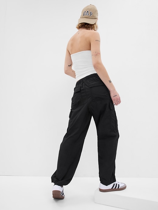 2 of 8 showing, with the color BLACK of product Cargo Parachute Pants