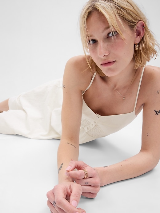 Image number 4 showing, Linen-Blend Corset Midi Dress