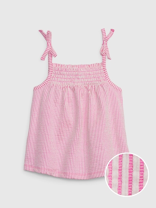1 of 8 showing, with the color PINK POP NEON of product Toddler Seersucker Tank Top