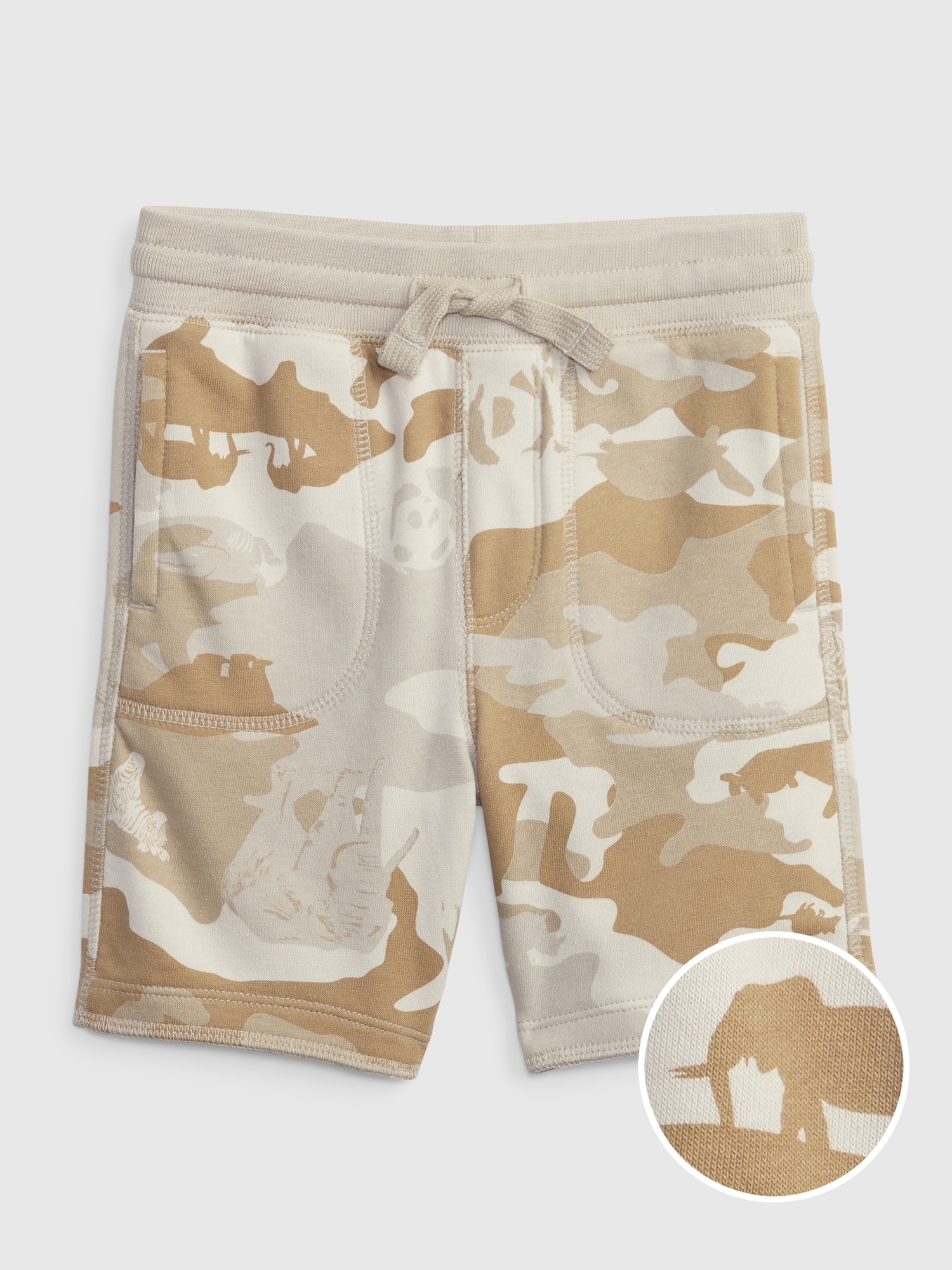 Gap Toddler Wildlife Camo Pull-On Shorts beige. 1