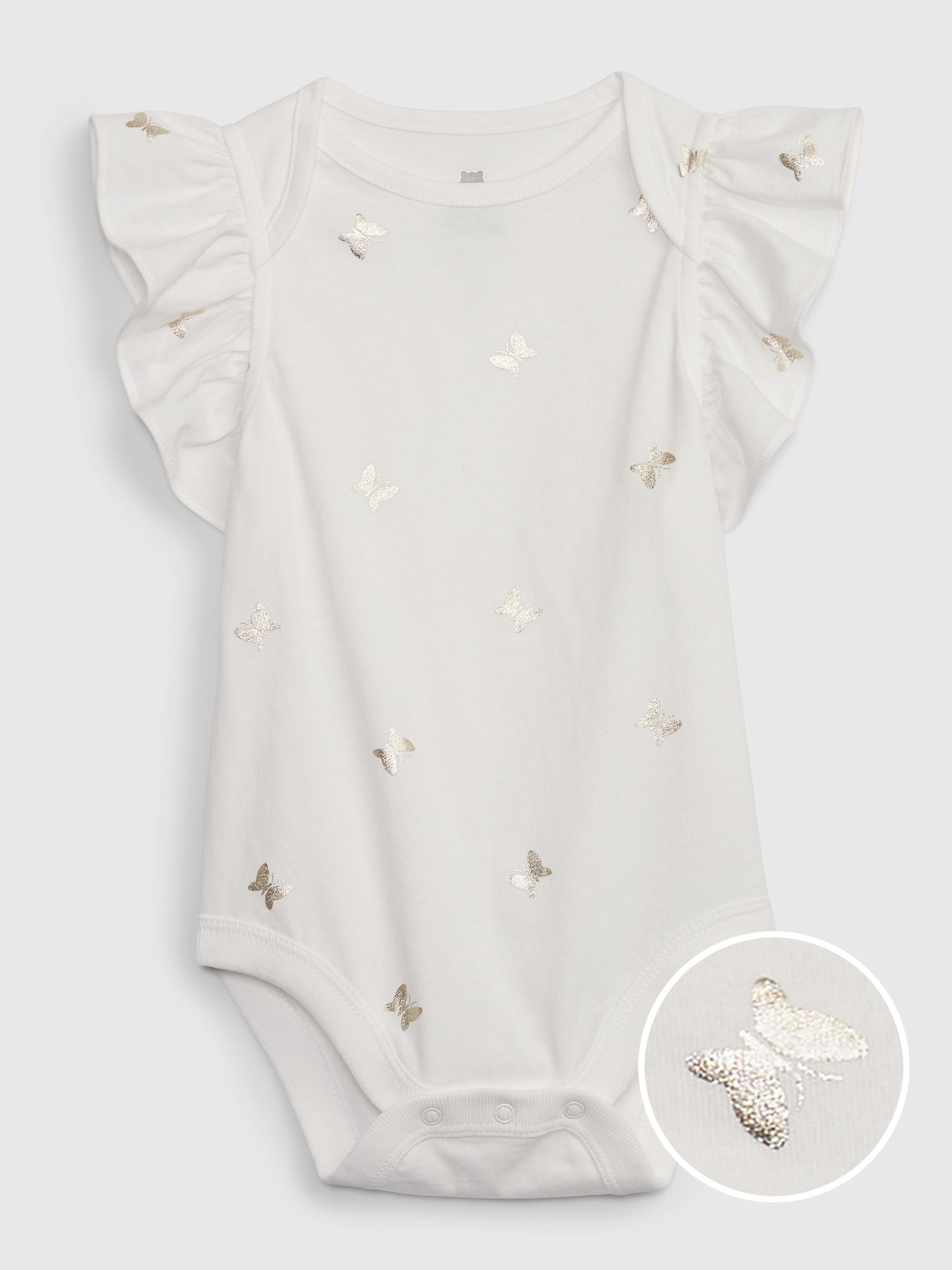 Gap Baby 100% Organic Cotton Mix and Match Flutter Sleeve Bodysuit