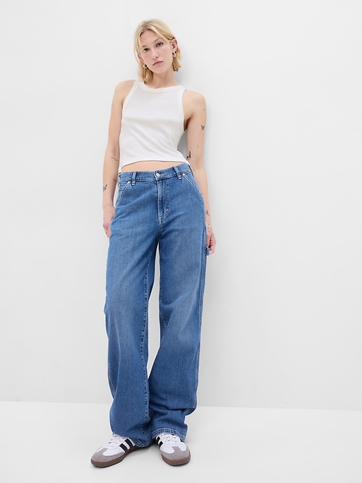 1 of 8 showing, with the color new off white of product Mini Rib Cropped Halter Tank Top
