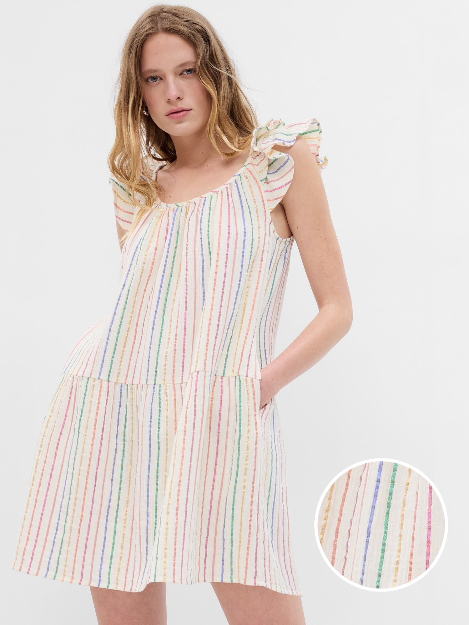 Crinkle Gauze Mini Dress | Gap