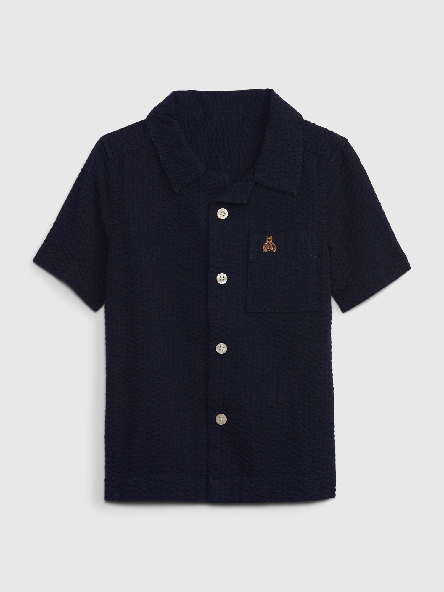 Gap Toddler Seersucker Button-Down Shirt blue. 1