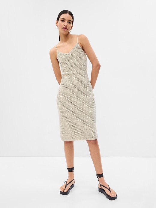 Image number 2 showing, Crochet Strappy Back Midi Dress