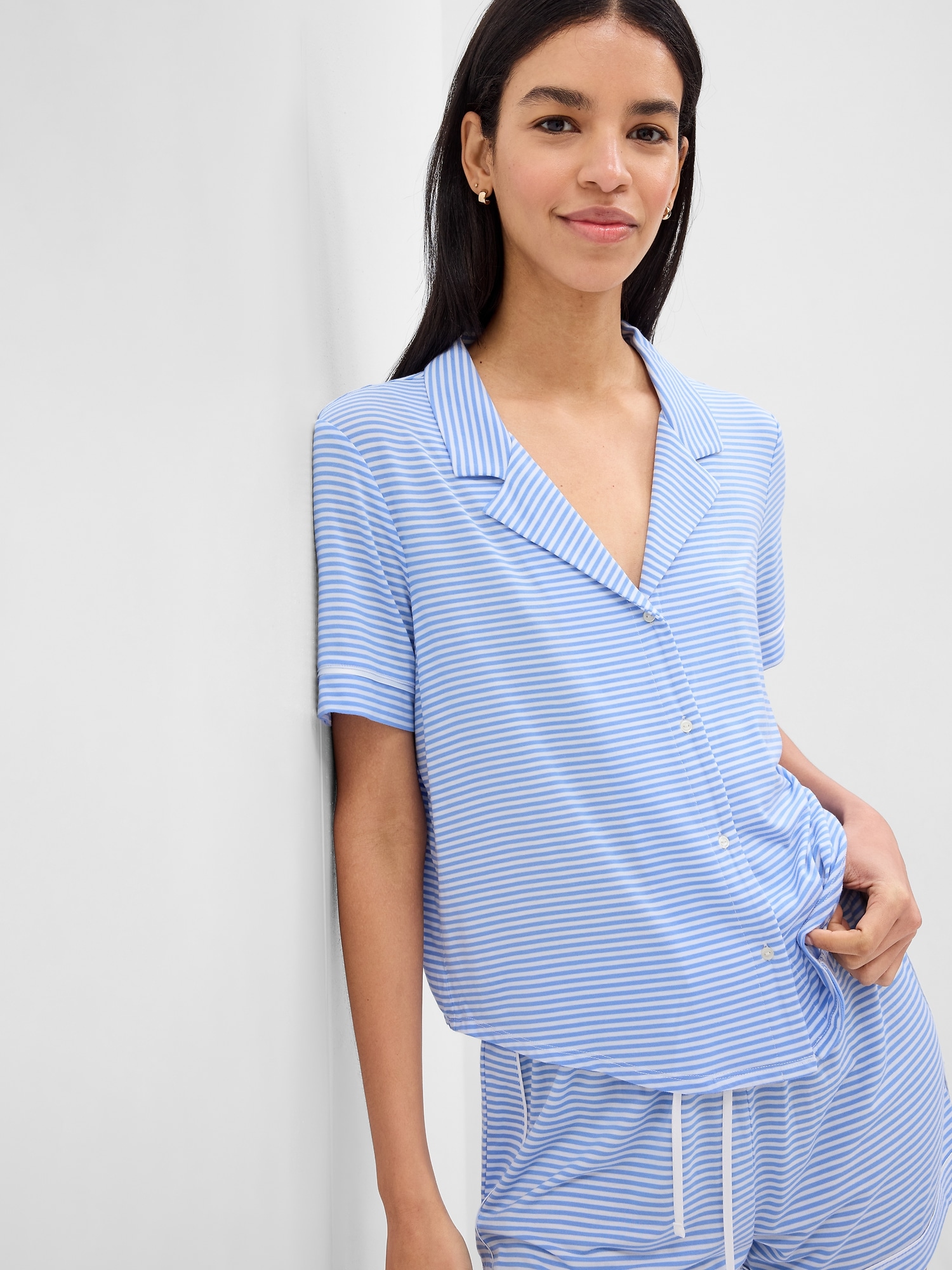 Gap Modal Pajama Shirt blue. 1