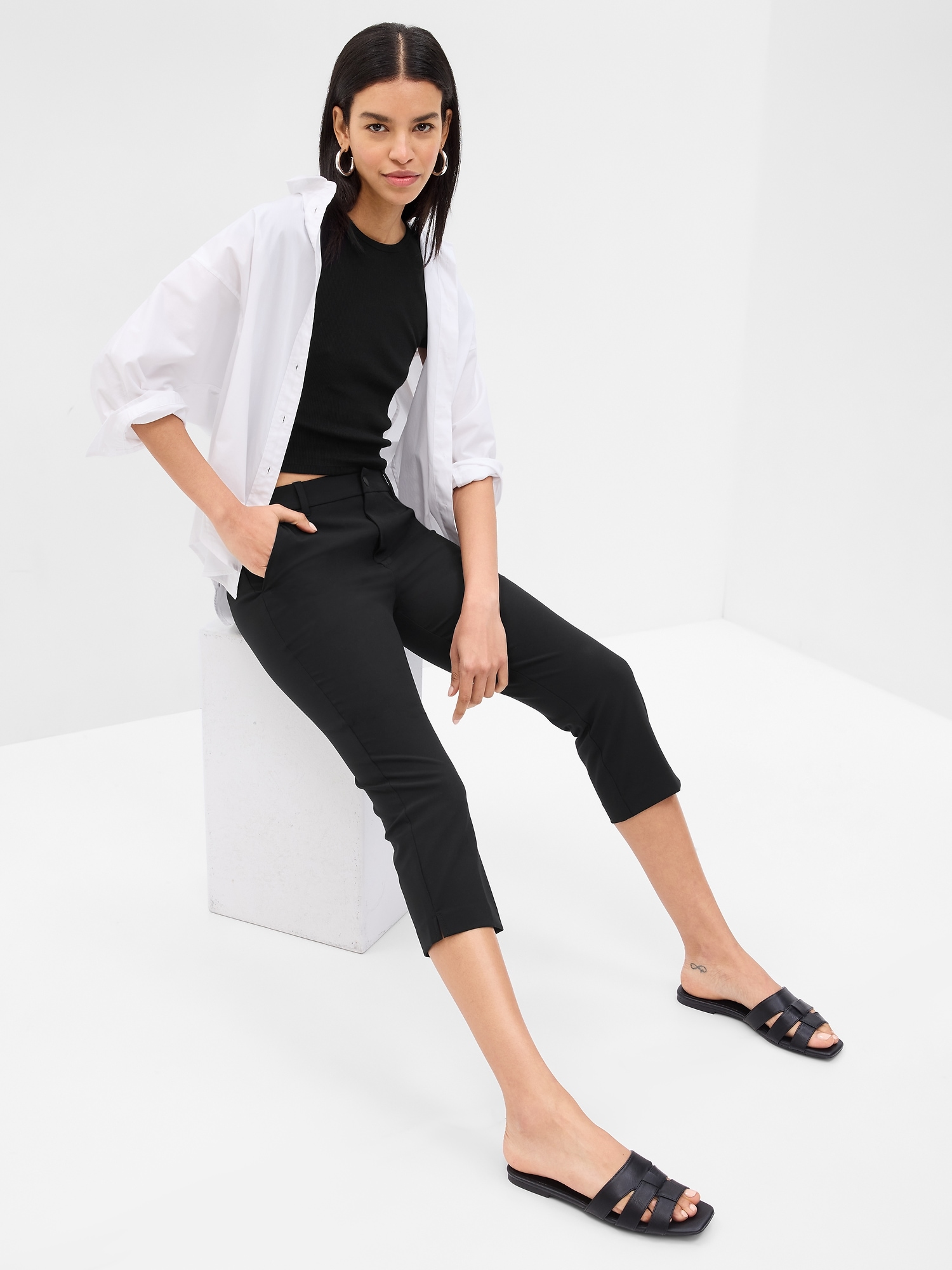 Gap High Rise BiStretch Cropped Pants