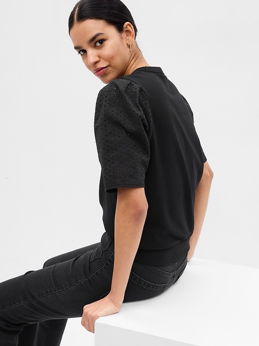 Gap puff sleeve sweatshirt deals