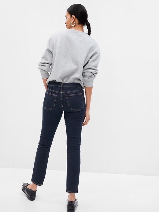 2 of 8 showing, with the color dark indigo of product Low Rise Vintage Slim Jeans