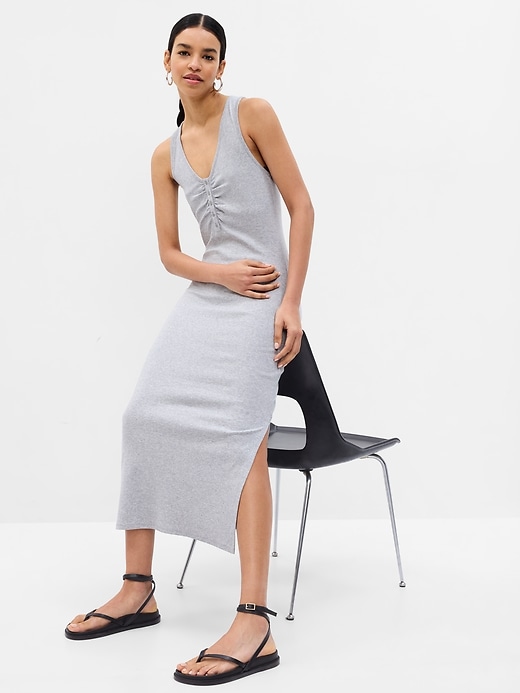 View large product image 1 of 2. Modern Henley Racerback Midi Dress