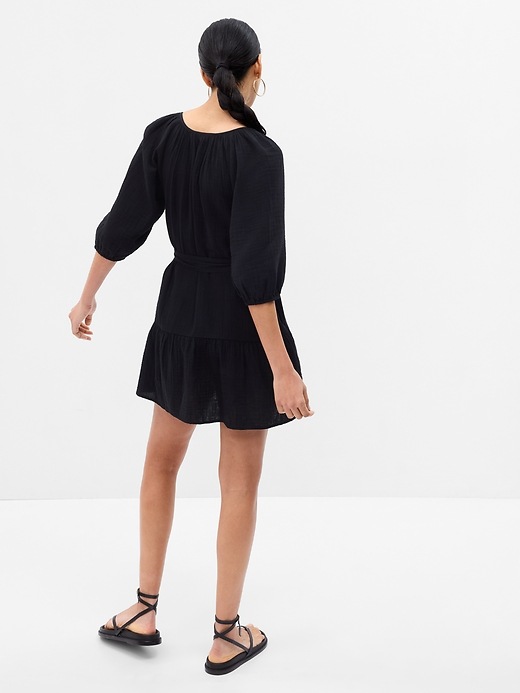 crinkle gauze tiered mini dress Scoop Womens and Womens Plus Crinkle Gauze Mini Dress, Sizes XS-4X