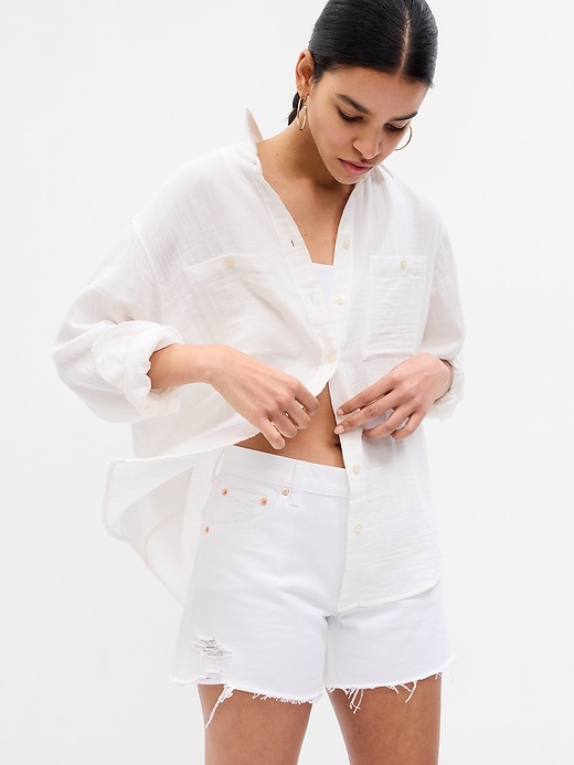 Image number 3 showing, Crinkle Gauze Big Shirt