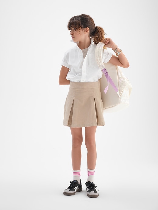 1 of 8 showing, with the color beige of product Kids Uniform Skort