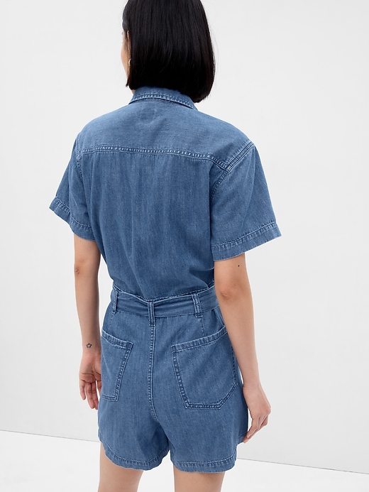 2 of 8 showing, with the color medium wash of product Easy Denim Romper