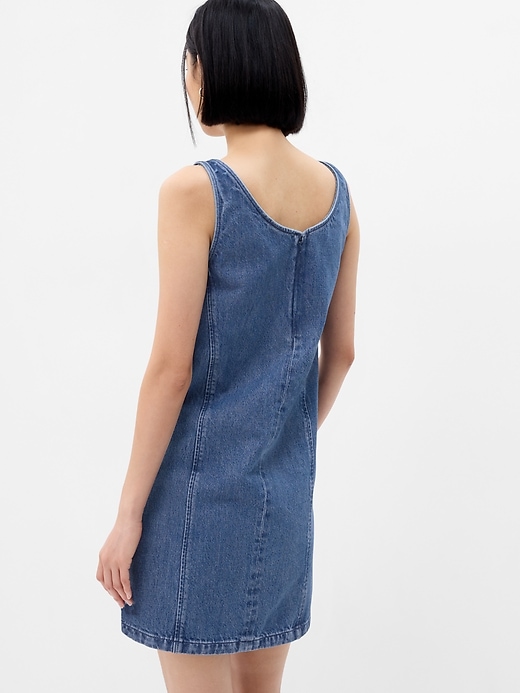 Image number 2 showing, A-Line Denim Mini Dress