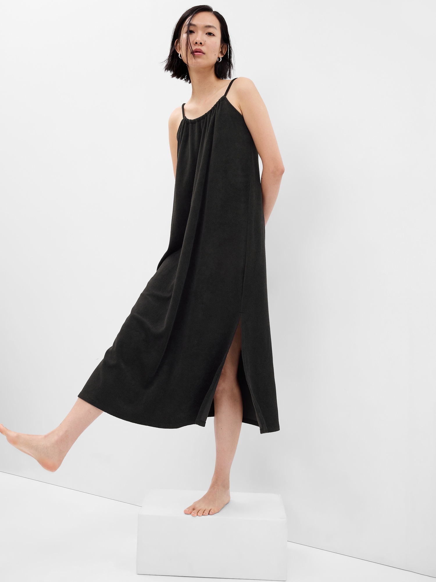 Gap Towel Terry Beach Dress black. 1