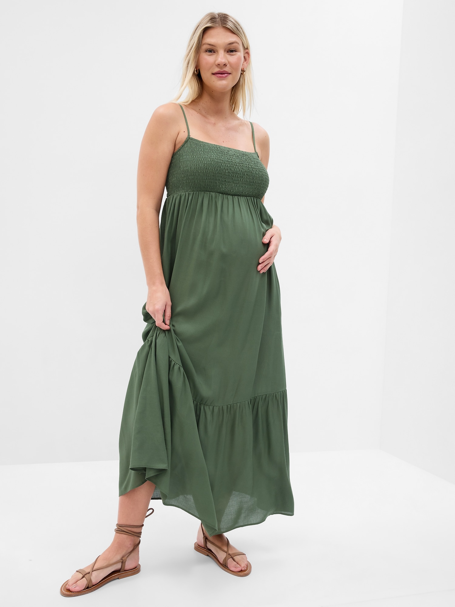 Gap Maternity Smocked Maxi Dress