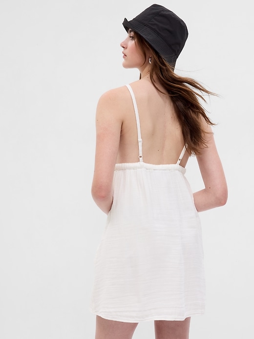 View large product image 2 of 7. Gauze Tie-Front Mini Dress