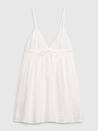 View large product image 4 of 7. Gauze Tie-Front Mini Dress