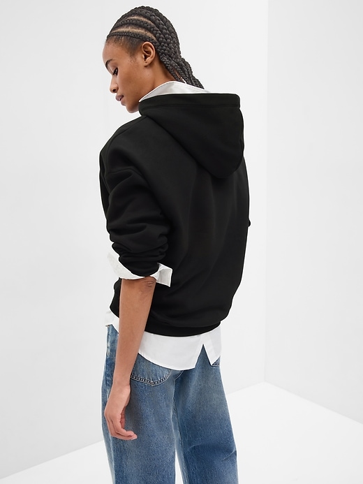 2 of 8 showing, with the color true black of product Gap Arch Logo Hi-Low Hoodie
