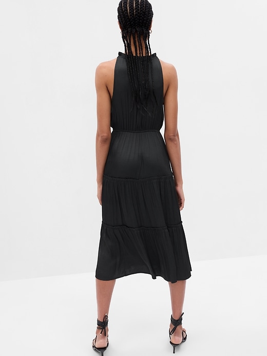 2 of 8 showing, with the color black of product Tiered Midi Dress
