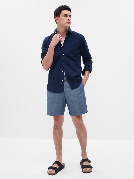 1 of 8 showing, with the color dark chambray of product 8" Vintage Shorts
