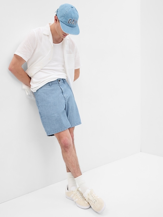 1 of 8 showing, with the color BLUE CHAMBRAY of product 8" Vintage Shorts