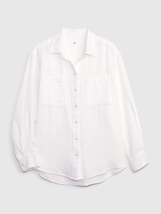 Crinkle Gauze Big Shirt Gap