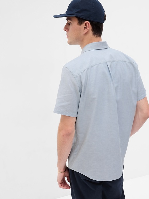 2 of 8 showing, with the color shirting blue of product Oxford Shirt in Standard Fit with In-Conversion Cotton