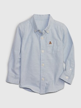 Gap Babies' Toddler Organic Cotton Oxford Shirt In Blue Opal