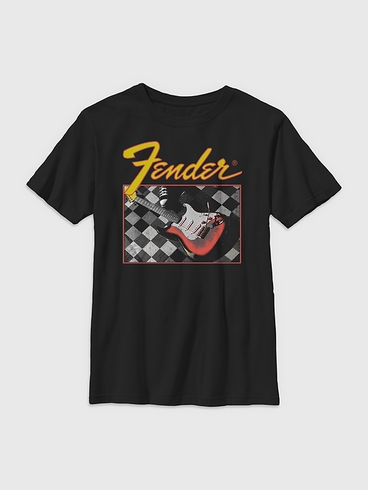 Image number 1 showing, Kids Fender Checkered Guitar Tee