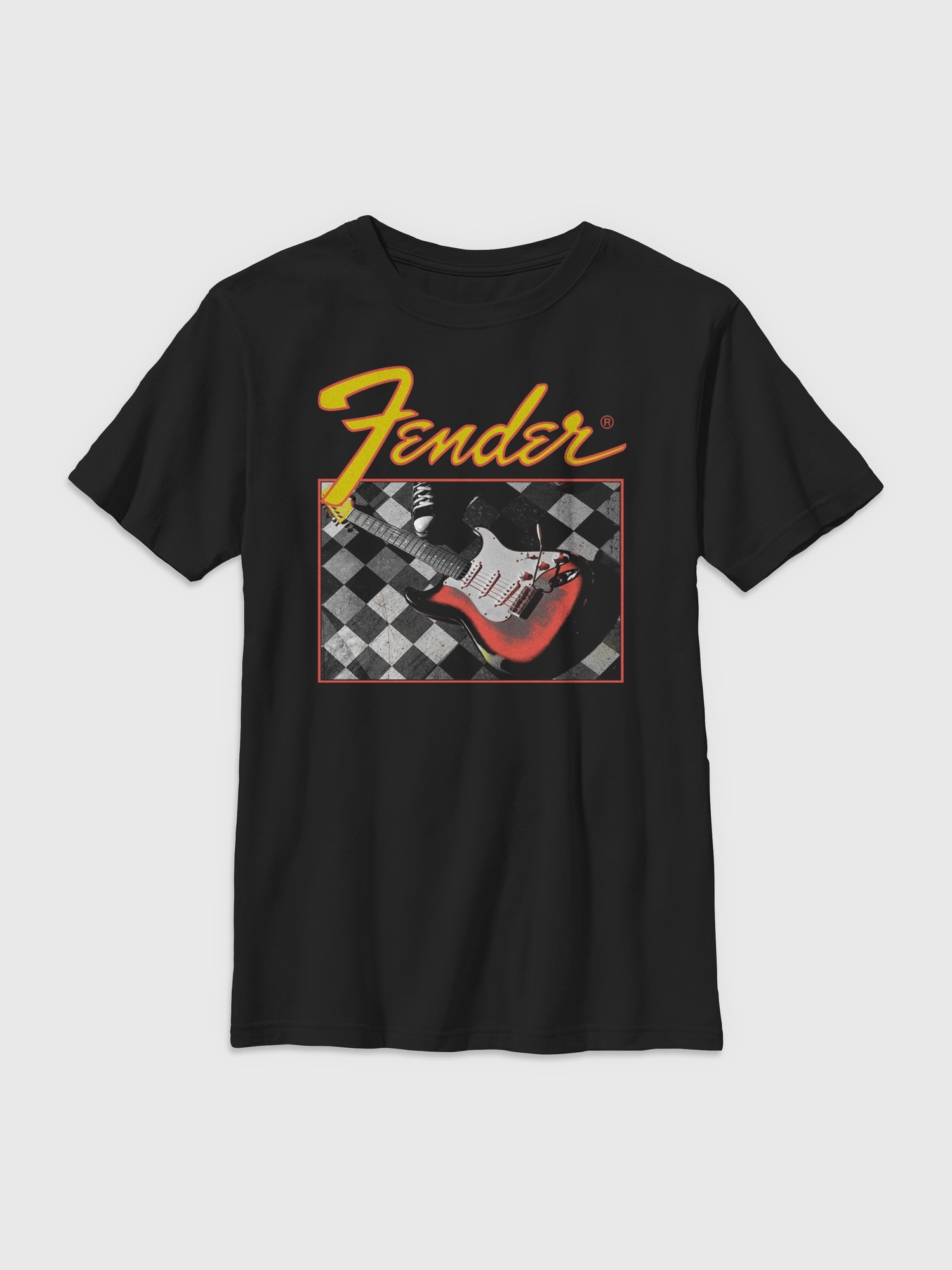 Kids Fender Checkered Guitar Tee