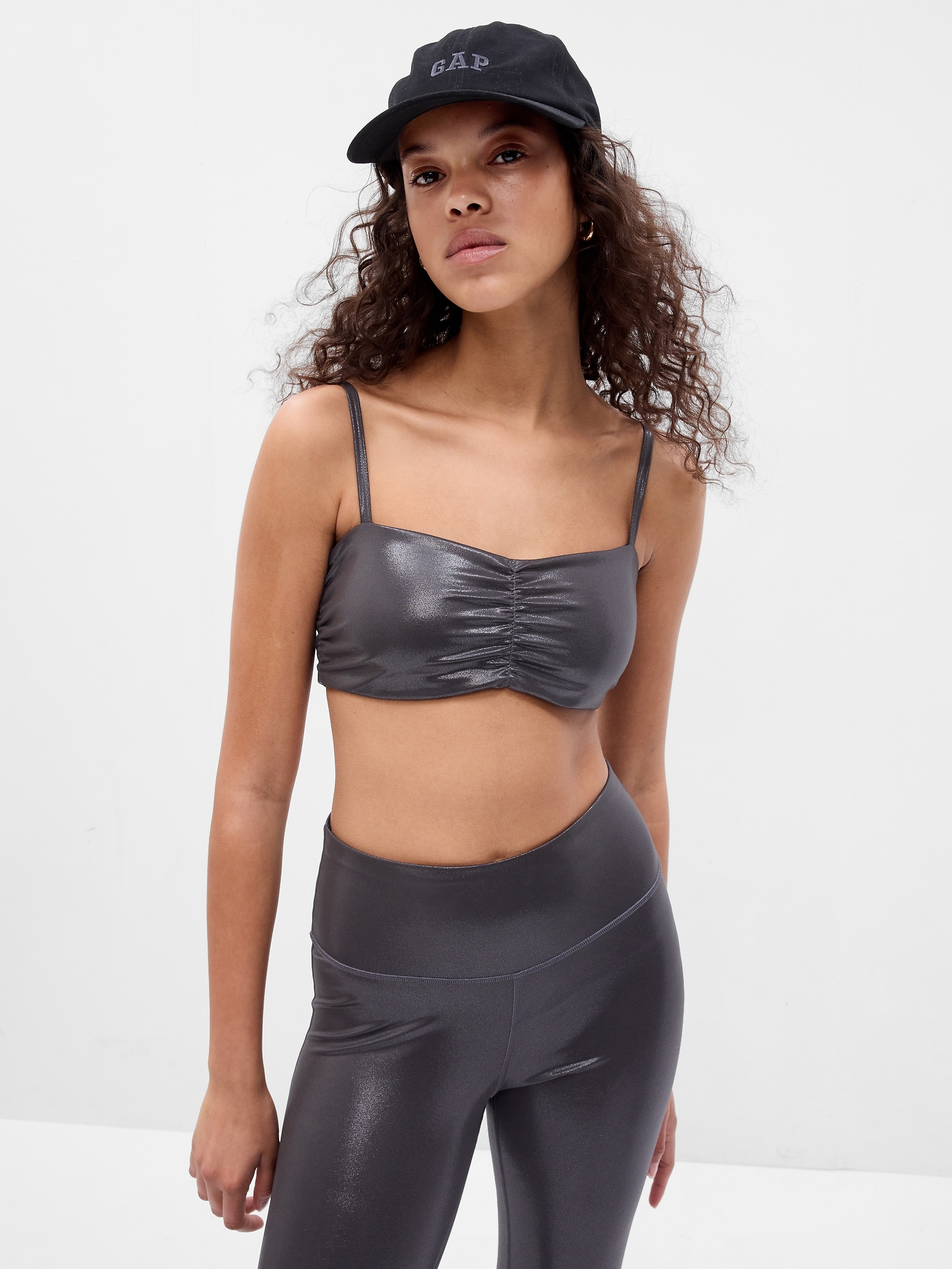 Gap Fit Power Low Impact Ruched Sports Bra gray - 615850002