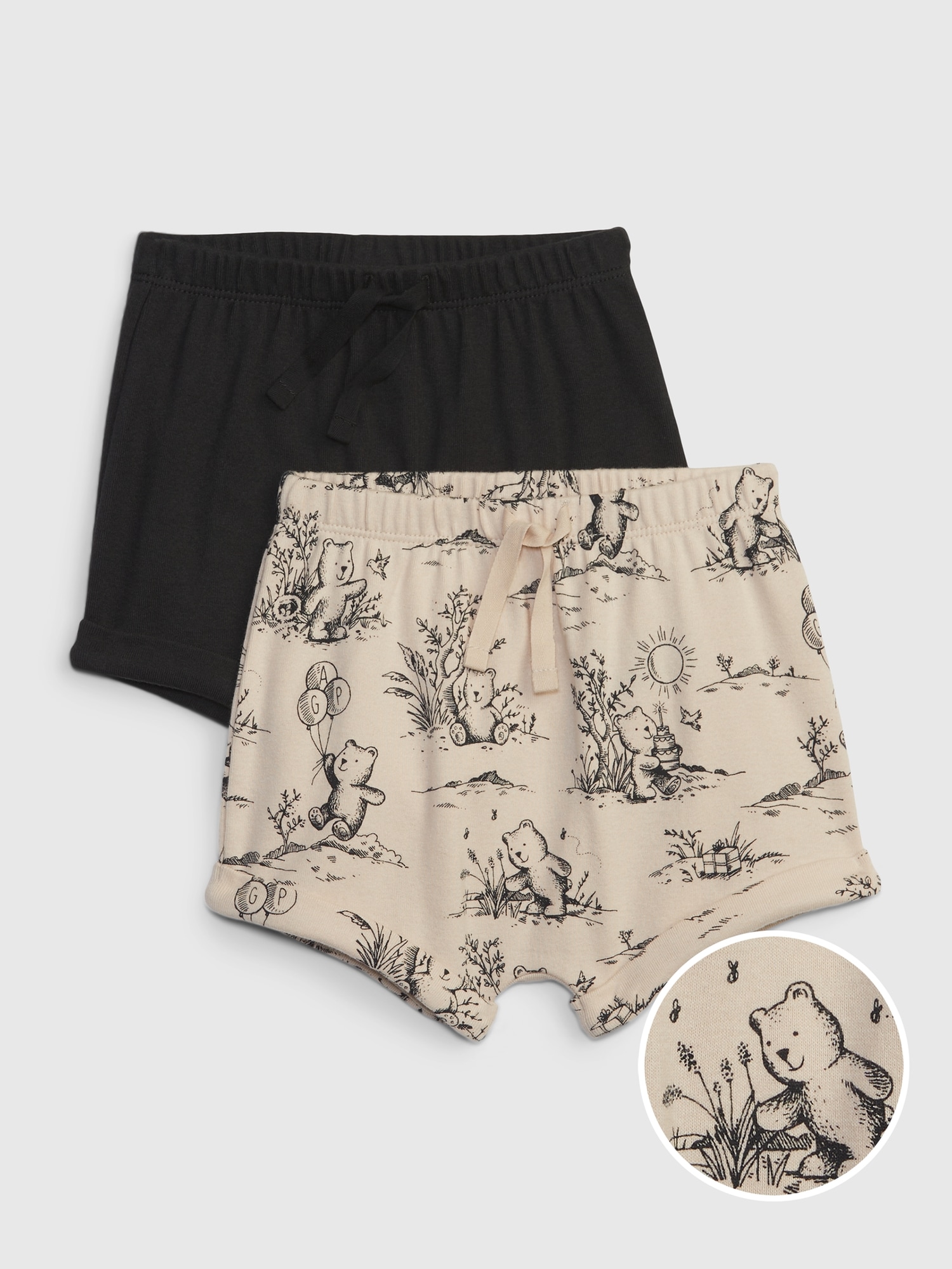Gap Baby 100% Organic Cotton Brannan Bear Pull-On Shorts (2-Pack)