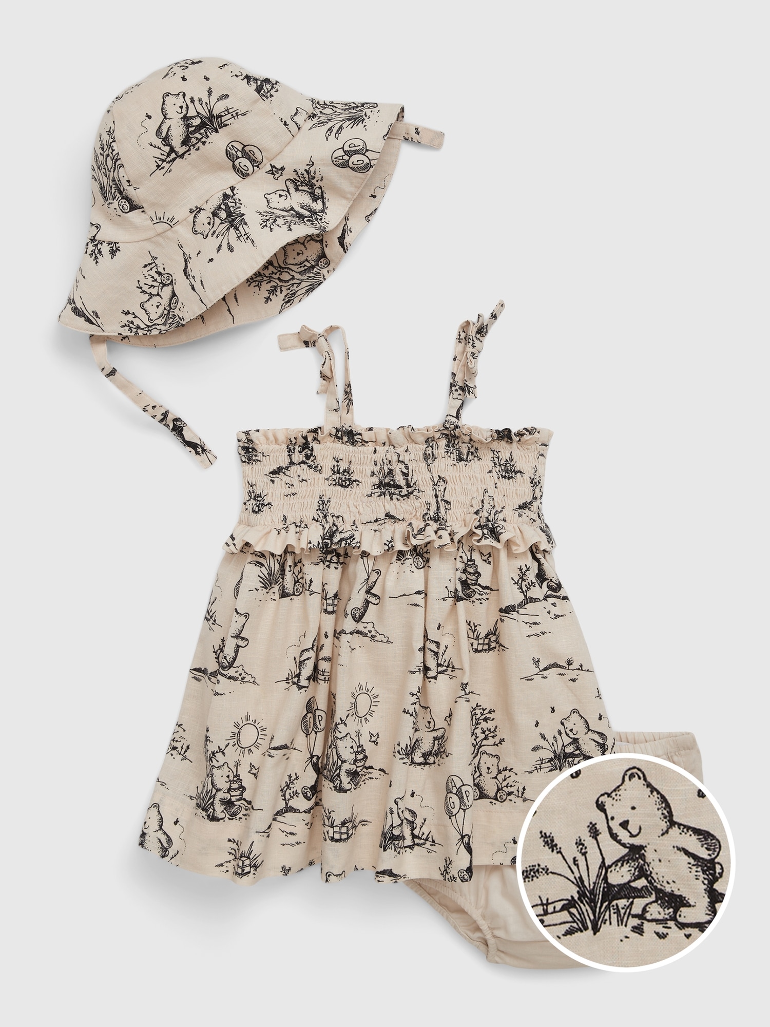 Gap Baby Linen-Cotton Brannan Bear Dress Set