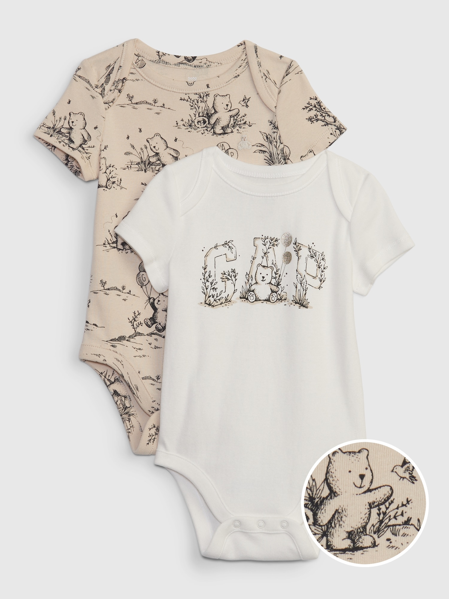 Gap Baby 100% Organic Cotton Brannan Bear Bodysuit (2-Pack)