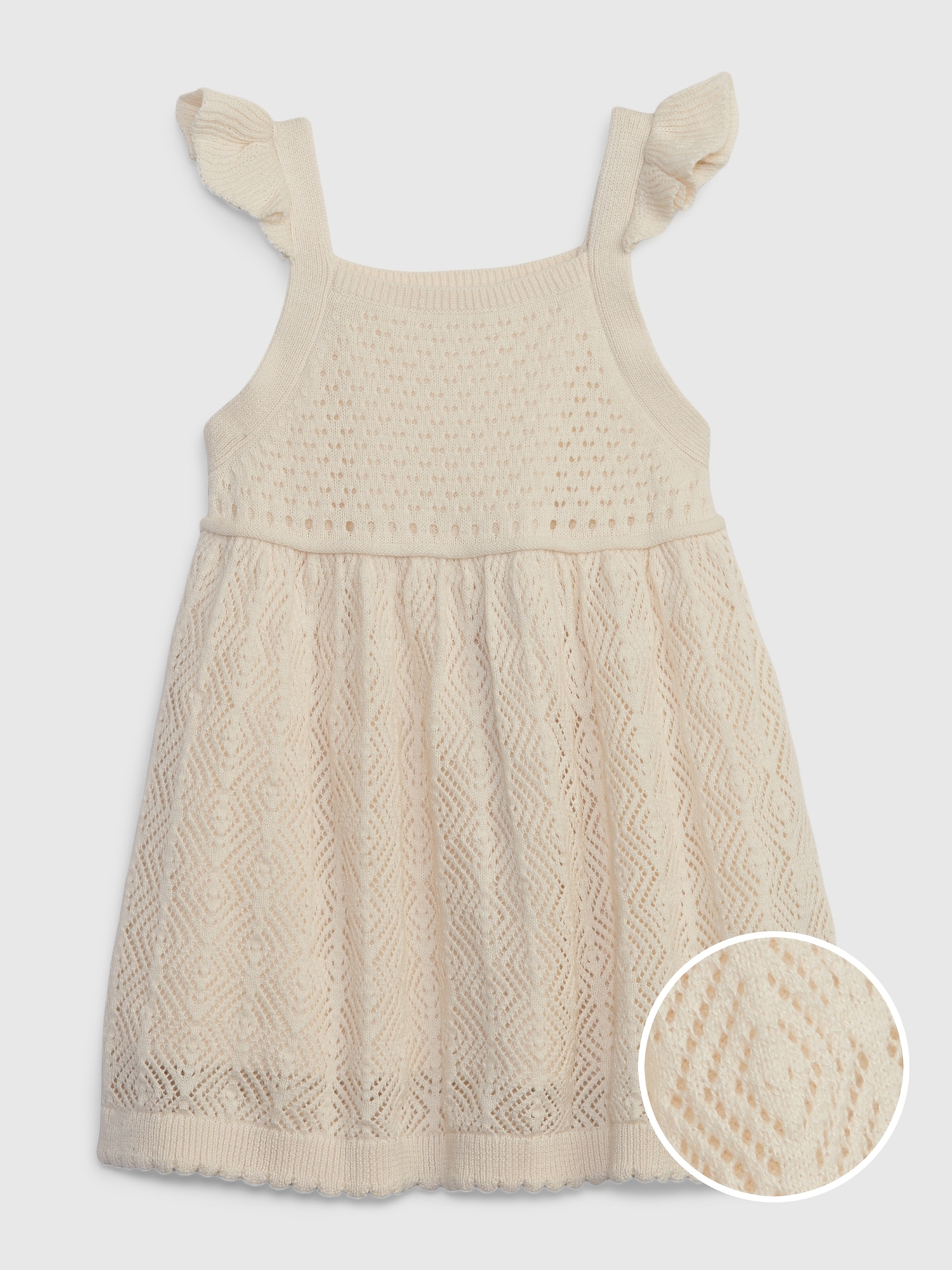 Gap Baby Crochet Flutter Sleeve Dress