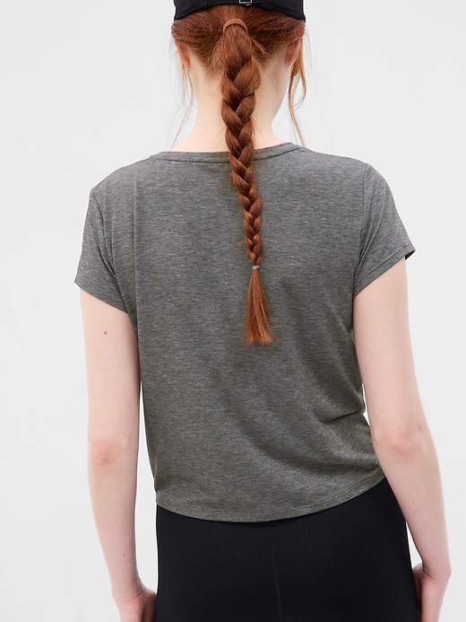 2 of 8 showing, with the color new heather grey of product GapFit Breathe Twist-Front T-Shirt