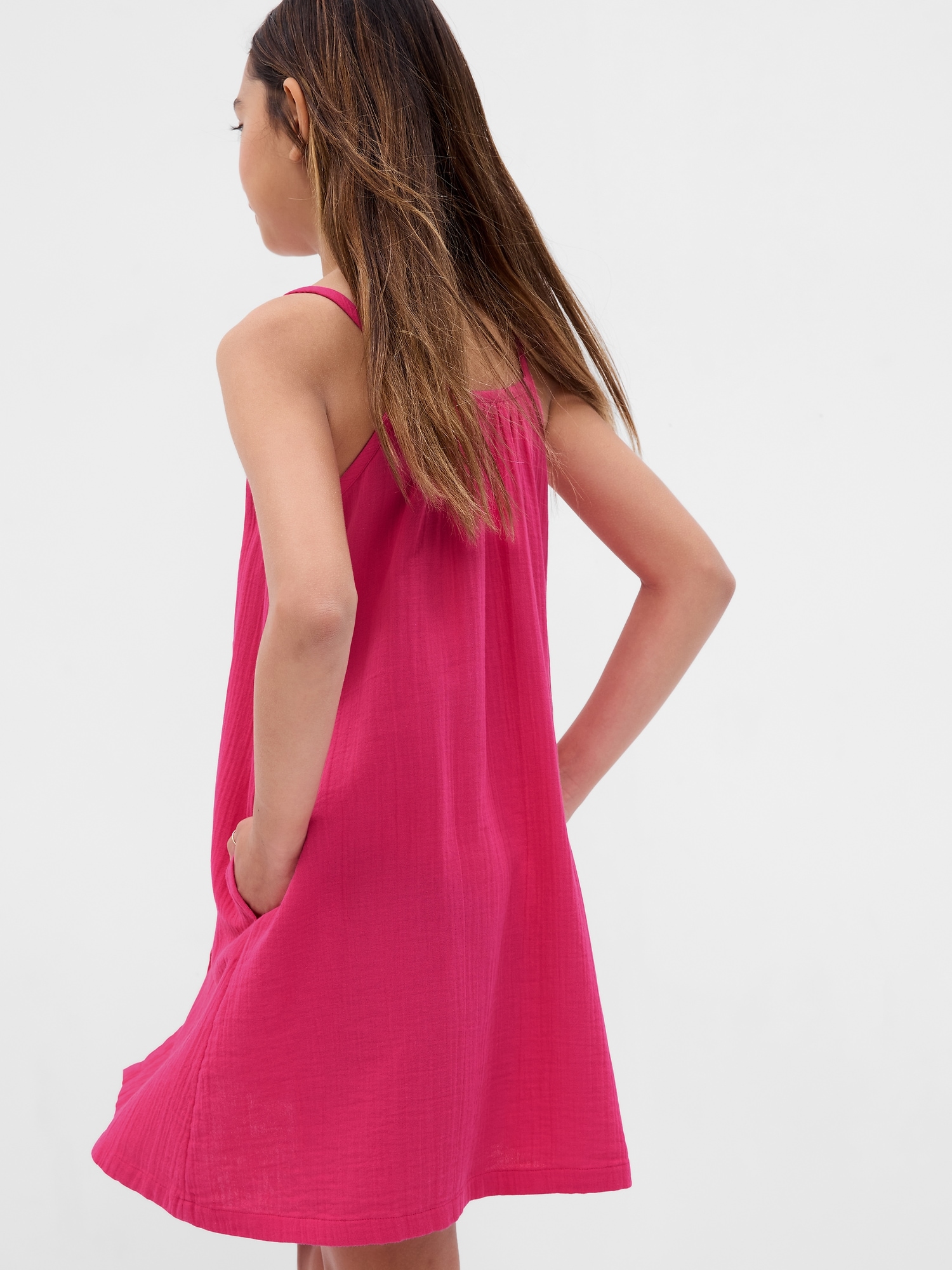 Kids Crinkle Gauze ButtonFront Dress Gap