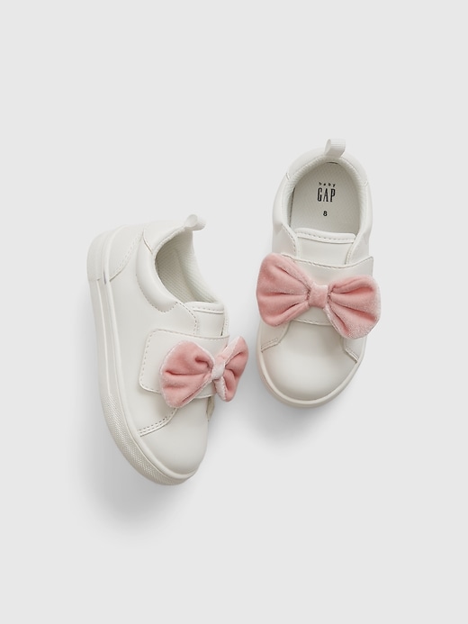 View large product image 1 of 1. Toddler Fuzzy Bow Sneakers