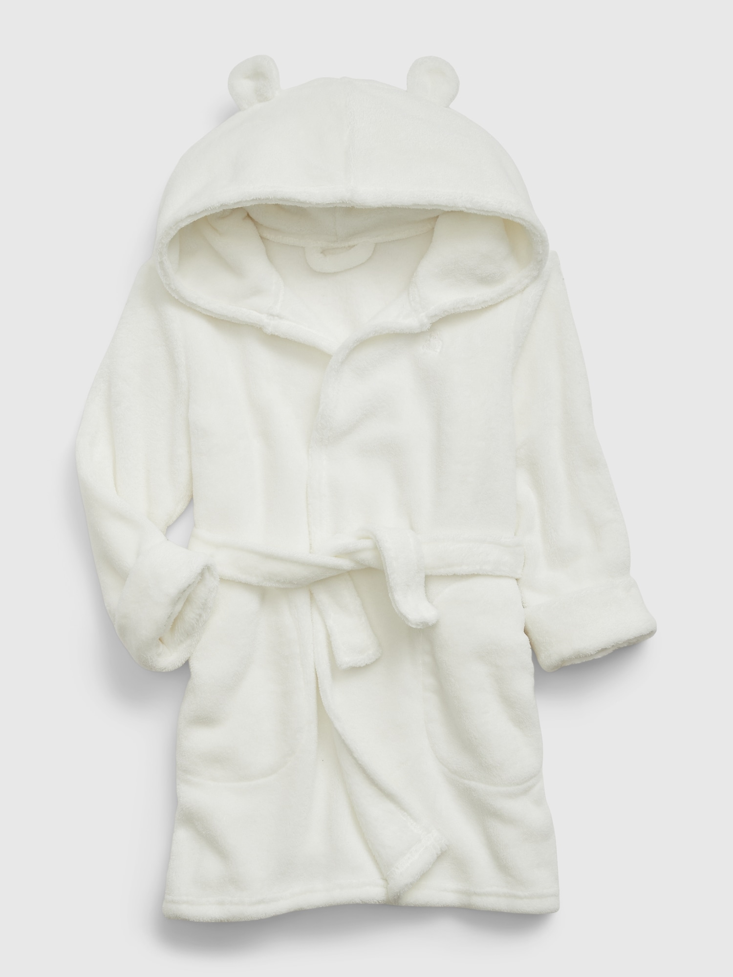Gap Kids' Toddler Recycled Fuzzy Robe In Off White