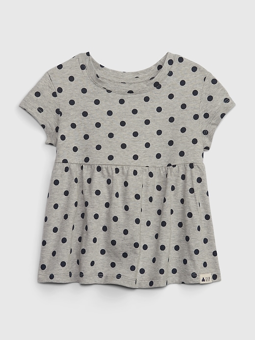 1 of 8 showing, with the color heather gray of product Toddler Organic Cotton Mix and Match Tunic Top